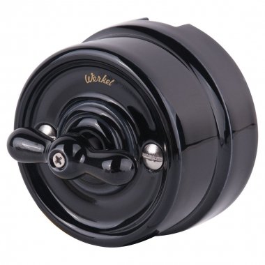 Фотография товара 'Werkel W5620008 Выключатель на 4 положения двухклавишный черный ретро'