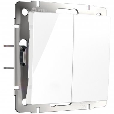 Фотография товара 'Werkel W1122401 Выключатель двухклавишный с самовозвратом белый'