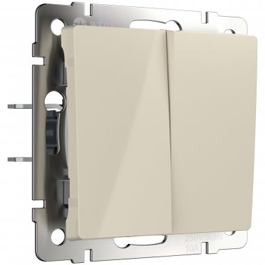 Фотография товара 'Werkel W1122003 Выключатель двухклавишный проходной слоновая кость'