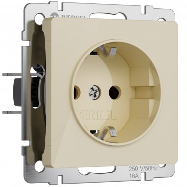 Фотография товара 'Werkel W1171043 Розетка с заземлением айвори акрил'