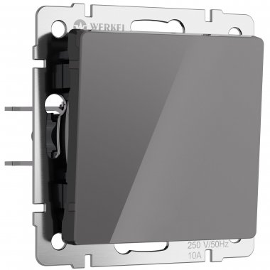 Фотография товара 'Werkel W1110044 Выключатель одноклавишный графит акрил'