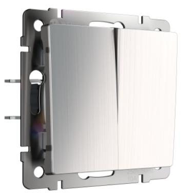 Фотография товара 'Werkel WL02-SW-2G-2W Выключатель двухклавишный проходной'