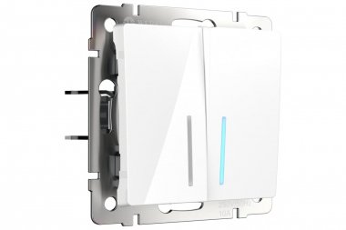 Фотография товара 'Werkel WL01-SW-2G-LED Выключатель двухклавишный с подсветкой'