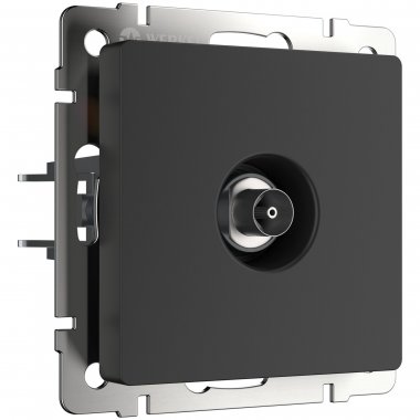 Фотография товара 'Werkel W1184008 ТВ-розетка проходная (черный матовый)'