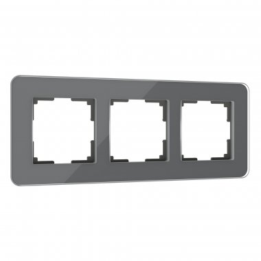 Фотография товара 'Werkel W0032440 Рамка из стекла на 3 поста Elite графит'
