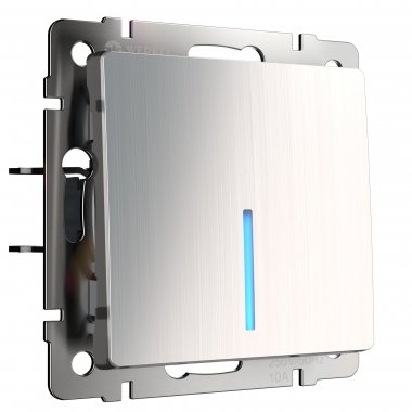 Фотография товара 'Werkel W1110102 Выключатель одноклавишный с подсветкой глянцевый никель'