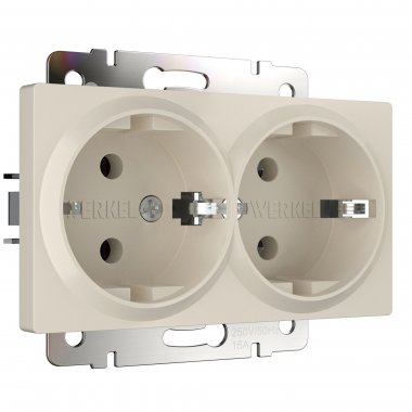 Фотография товара 'Werkel W1172062 Розетка двойная с заземлением айвори матовый'