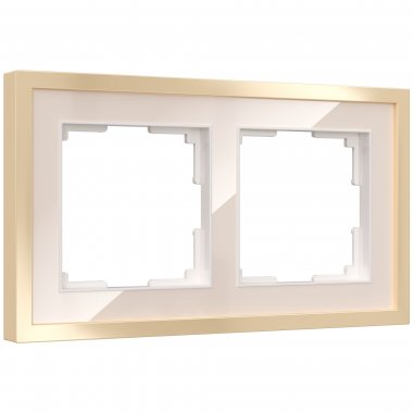 Фотография товара 'Werkel W0022851 Рамка из металла на 2 поста Baguette айвори/латунь'