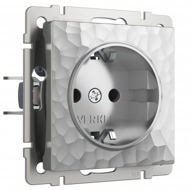Фотография товара 'Werkel W1271006 Розетка с заземлением серебряный'