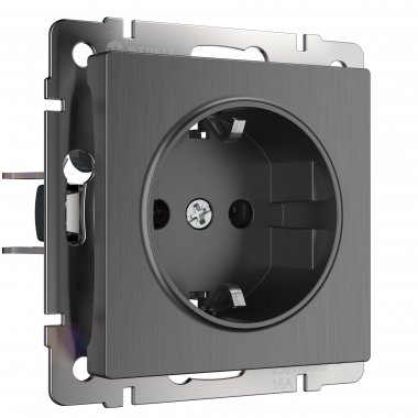 Фотография товара 'Werkel WL04-SKGS-01-IP44 Розетка с заземлением и шторками'