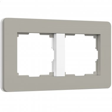 Фотография товара 'Werkel W0023067 W0023067/ Рамка на 2 поста Split (дымчатый/белый, soft-touch)'