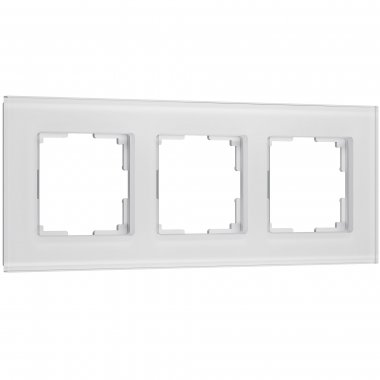 Фотография товара 'Werkel W0033101 Рамка из стекла на 3 поста Senso белый soft-touch'