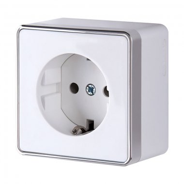 Фотография товара 'Werkel WL15-02-02 Розетка с заземлением и шторками Gallant (белая) (a051582) Werkel Накладные механизмы Gallant белые W5071101-95657'