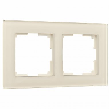 Фотография товара 'Werkel W0021141 Рамка из стекла на 2 поста Favorit молочный'