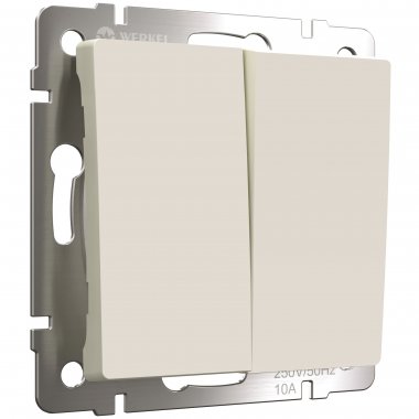 Фотография товара 'Werkel W1120062 Выключатель двухклавишный айвори матовый'