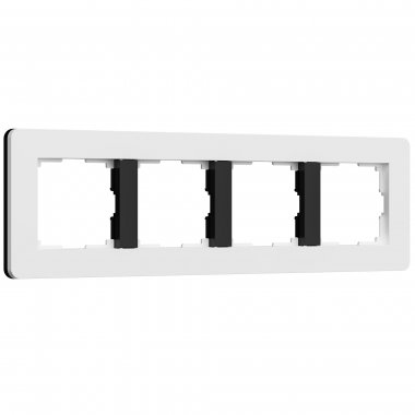 Фотография товара 'Werkel W0043068 W0043068/ Рамка на 4 поста Split (белый/черный, soft-touch)'