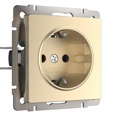 Фотография товара 'Werkel W1171011 Розетка с заземлением шампань'