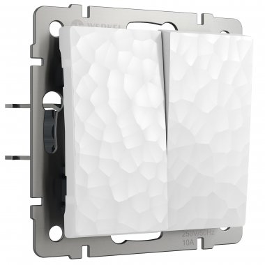 Фотография товара 'Werkel W1222001 Выключатель двухклавишный проходной белый'