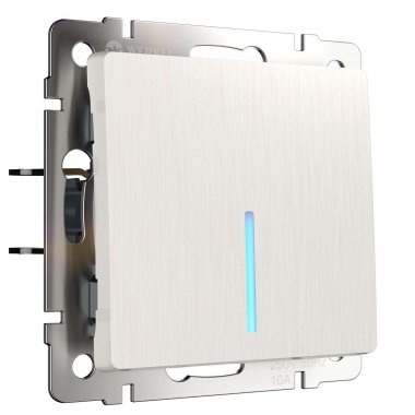 Фотография товара 'Werkel W1112113 Выключатель одноклавишный проходной с подсветкой перламутровый рифленый'