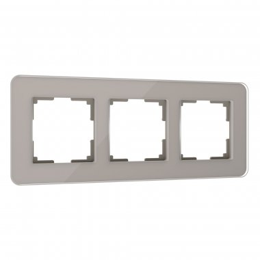 Фотография товара 'Werkel W0032417 Рамка из стекла на 3 поста Elite дымчатый'