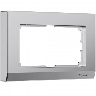 Фотография товара 'Werkel W0081865 Рамка из поликарбоната для двойной розетки Stark серебряный матовый'