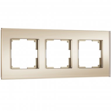 Фотография товара 'Werkel W0033111 Рамка из стекла на 3 поста Senso шампань soft-touch'