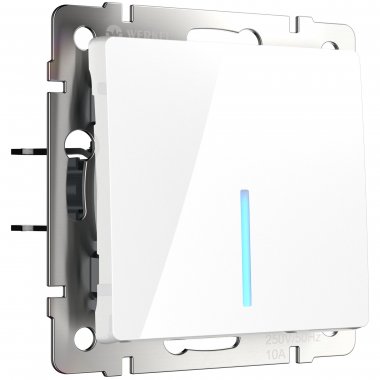 Фотография товара 'Werkel WL01-SW-1G Выключатель одноклавишный с подсветкой (белый)'