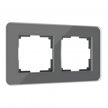 Фотография товара 'Werkel W0022440 Рамка из стекла на 2 поста Elite графит'