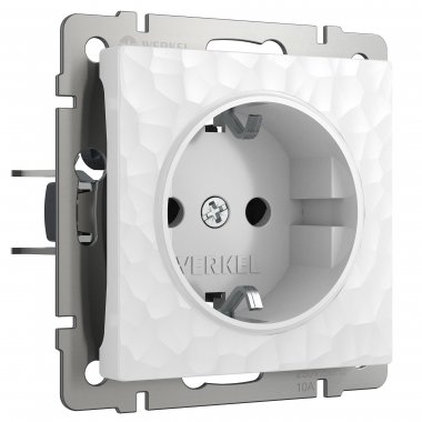 Фотография товара 'Werkel W1271101 Розетка с заземлением и шторками белый'