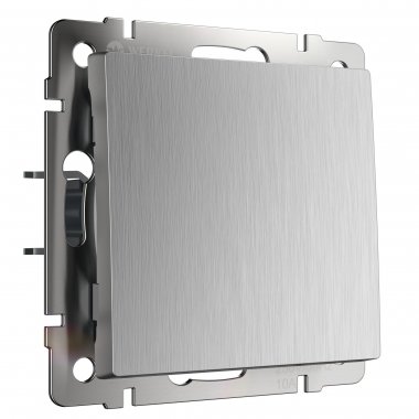 Фотография товара 'Werkel W1110009 Выключатель одноклавишный cеребряный рифленый'