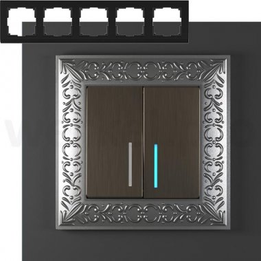 Фотография товара 'Werkel WL07-Frame-05 Рамка Antik на 5 постов Werkel WL07-Frame-05 Матовый хром'