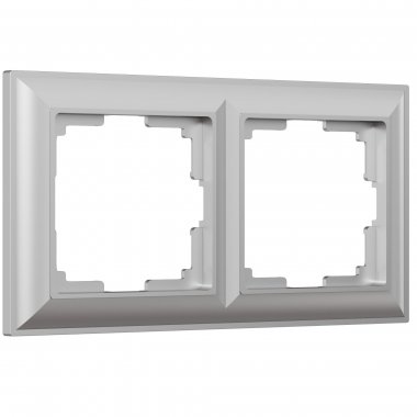 Фотография товара 'Werkel W0022206 Рамка из поликарбоната на 2 поста Fiore серебряный'