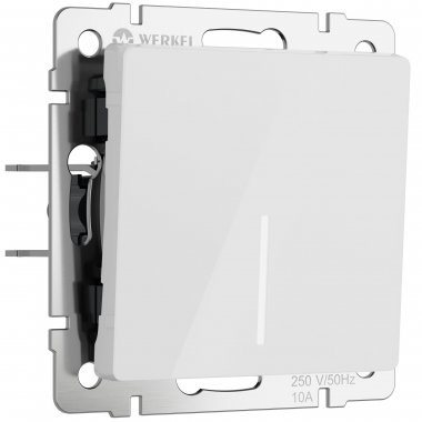 Фотография товара 'Werkel W1112141 Выключатель одноклавишный проходной с подсветкой белый акрил'