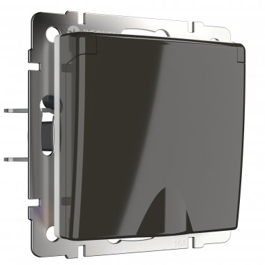 Фотография товара 'Werkel WL07-SKGSC-01-IP44 Розетка влагозащ. с зазем. защит. крышкой и шторками (серо-коричневый)'
