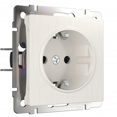 Фотография товара 'Werkel WL13-SKG-01-IP20 Розетка с заземлением (перламутровый рифленый)'