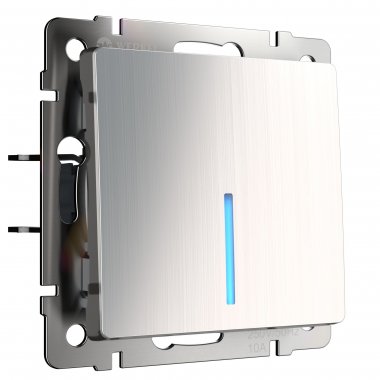 Фотография товара 'Werkel WL02-SW-1G Выключатель одноклавишный с подсветкой (глянцевый никель)'