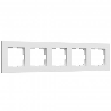 Фотография товара 'Werkel W0052961 Рамка на 5 постов Slab (белый софт)'