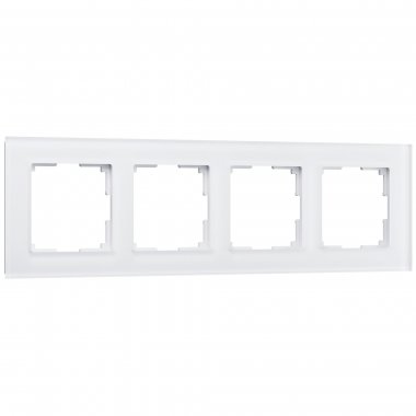 Фотография товара 'Werkel W0041105 Рамка из стекла на 4 поста Favorit белый матовый'