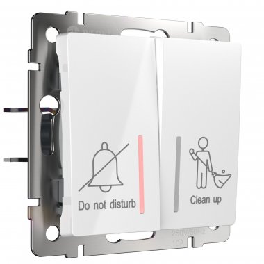 Фотография товара 'Werkel W1120801 Выключатель двухклавишный для отелей белый'