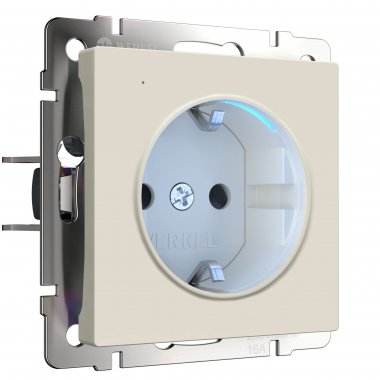 Фотография товара 'Werkel W1171462 Розетка с подсветкой айвори матовый'