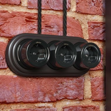 Фотография товара 'Werkel W6453508 Ретро кабель витой 3х1,5 черный 50 м'