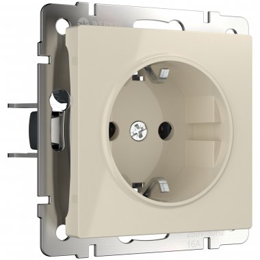 Фотография товара 'Werkel WL03-SKG-01-IP20-ivory Розетка с заземлением (слоновая кость)'