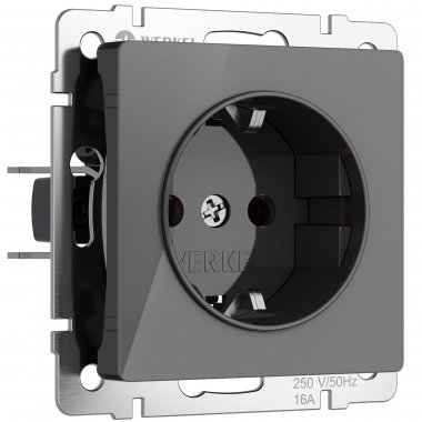 Фотография товара 'Werkel W1171044 Розетка с заземлением графит акрил'