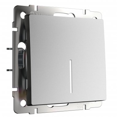 Фотография товара 'Werkel W1112165 Выключатель одноклавишный проходной с подсветкой серебряный матовый'