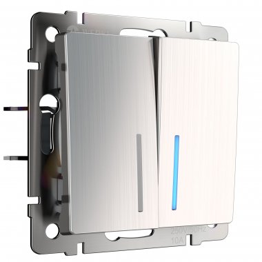 Фотография товара 'Werkel WL02-SW-2G-LED Выключатель двухклавишный с подсветкой'