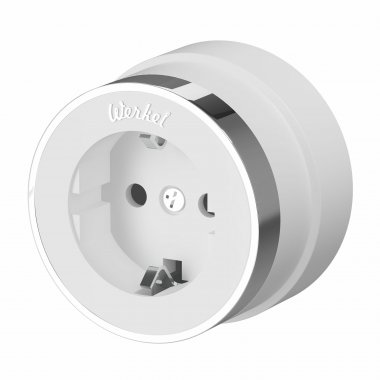 Фотография товара 'Werkel W5871050 Розетка с заземлением Vintage белый матовый/хром'