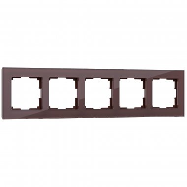 Фотография товара 'Werkel WL01-Frame-05 Рамка из стекла на 5 постов Favorit мокко'