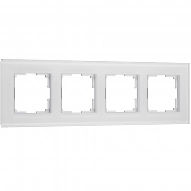Фотография товара 'Werkel W0043101 Рамка из стекла на 4 поста Senso белый soft-touch'