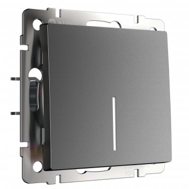 Фотография товара 'Werkel W1110164 Выключатель одноклавишный с подсветкой графит матовый'