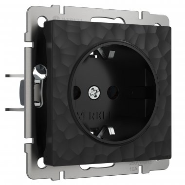 Фотография товара 'Werkel W1271008 Розетка с заземлением черный'